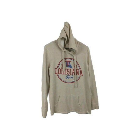 Blue 84 Sweaters - Louisiana Tech University Hoodie Women's Size XL Beige Tan Blue 84